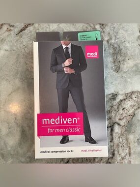 Medi Mediven Mens Compression Socks Brown Calf Length